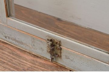 アンティーク建具　小窓付きのガラス窓2枚セット(引き戸、ガラス戸)(R-067553)