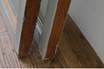 アンティーク建具　小窓付きのガラス窓2枚セット(引き戸、ガラス戸)(R-067553)