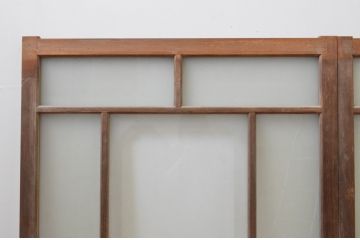 アンティーク建具　大正ロマンの雰囲気漂うガラス窓2枚セット(引き戸、ガラス戸)(R-067554)