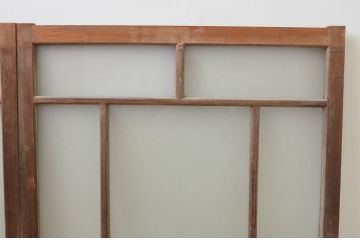アンティーク建具　大正ロマンの雰囲気漂うガラス窓2枚セット(引き戸、ガラス戸)(R-067554)