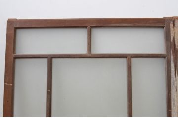 アンティーク建具　大正ロマンの雰囲気漂うガラス窓2枚セット(引き戸、ガラス戸)(R-067554)