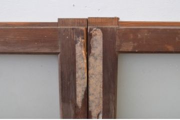 アンティーク建具　大正ロマンの雰囲気漂うガラス窓2枚セット(引き戸、ガラス戸)(R-067554)
