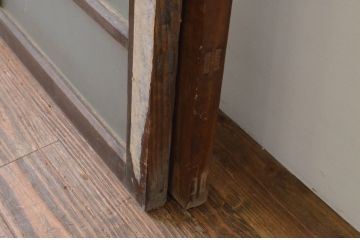 アンティーク建具　大正ロマンの雰囲気漂うガラス窓2枚セット(引き戸、ガラス戸)(R-067554)