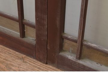 アンティーク建具　ペイント仕上げ限定　大正ロマン　和モダンな空間を演出するペイントガラス窓4枚セット(引き戸、ガラス戸)(R-067556)