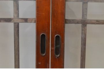 アンティーク建具　ペイント仕上げ限定　大正ロマン　和モダンな空間を演出するペイントガラス窓4枚セット(引き戸、ガラス戸)(R-067556)