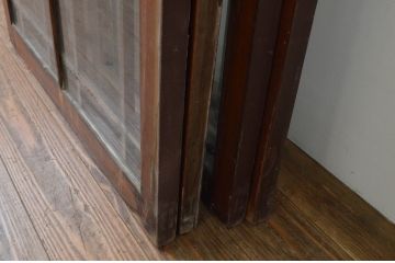 アンティーク建具　ペイント仕上げ限定　大正ロマン　和モダンな空間を演出するペイントガラス窓4枚セット(引き戸、ガラス戸)(R-067556)