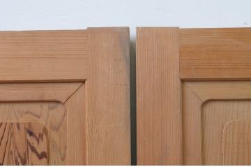 昭和レトロ　高級杉材　数寄屋で使われていた杉材一枚板の板戸窓3枚セット(建具、引き戸)(R-067557)