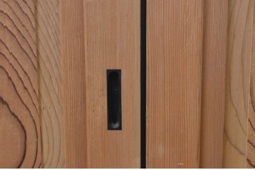 昭和レトロ　高級杉材　数寄屋で使われていた杉材一枚板の板戸窓3枚セット(建具、引き戸)(R-067557)