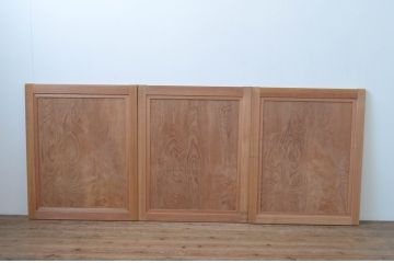 昭和レトロ　高級杉材　数寄屋で使われていた杉材一枚板の板戸窓3枚セット(建具、引き戸)(R-067557)