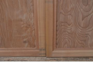昭和レトロ　高級杉材　数寄屋で使われていた杉材一枚板の板戸窓3枚セット(建具、引き戸)(R-067557)