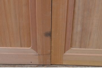 ビンテージ建具　高級杉材　数寄屋で使われていた杉材一枚板の板戸窓2枚セット(引き戸、ヴィンテージ)(R-067558)