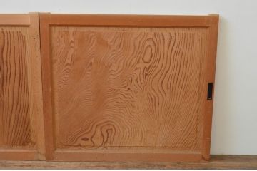 ビンテージ建具　高級杉材　数寄屋で使われていた杉材一枚板の板戸窓2枚セット(引き戸、ヴィンテージ)(R-067559)