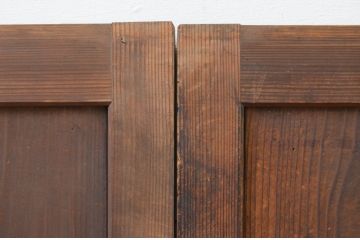 アンティーク建具　杉材　落ち着いた和の空間を演出する板戸窓2枚セット(引き戸)(R-067562)