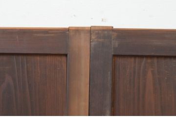 アンティーク建具　杉材　シンプルなデザインでインテリアに取り入れやすい板戸窓2枚セット(引き戸)(R-067563)