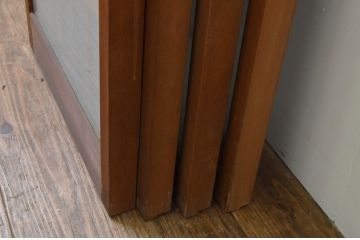 アンティーク建具　両面ガラス　大胆かつ繊細な彫刻が美しい書院戸4枚セット(窓、ガラス戸、引き戸)(R-067566)