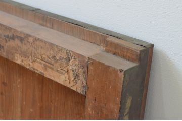 アンティーク建具　珍しい銅板張り!経年を感じさせる風合いが魅力の横長引き戸1枚(窓)(R-067568)