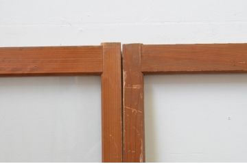 アンティーク建具　シンプルなデザインで使いやすい大判ガラス窓4枚セット(ガラス戸、引き戸)(R-067575)