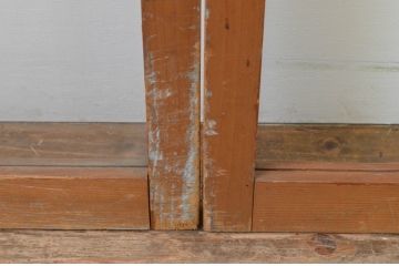 アンティーク建具　シンプルなデザインで使いやすい大判ガラス窓4枚セット(ガラス戸、引き戸)(R-067575)