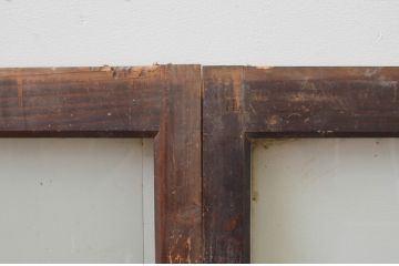 アンティーク建具　レトロな雰囲気づくりにおすすめのガラス窓4枚セット(ガラス戸、引き戸)(R-067576)