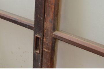アンティーク建具　レトロな雰囲気づくりにおすすめのガラス窓4枚セット(ガラス戸、引き戸)(R-067576)