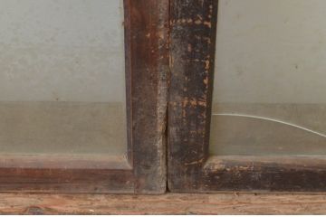 アンティーク建具　レトロな雰囲気づくりにおすすめのガラス窓4枚セット(ガラス戸、引き戸)(R-067576)