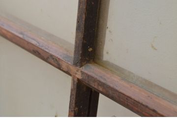アンティーク建具　レトロな雰囲気づくりにおすすめのガラス窓4枚セット(ガラス戸、引き戸)(R-067576)