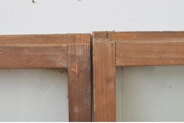 アンティーク建具　レトロな雰囲気づくりにおすすめのガラス窓4枚セット(ガラス戸、引き戸)(R-067576)