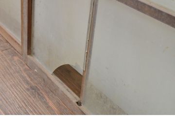 アンティーク建具　レトロな雰囲気づくりにおすすめのガラス窓4枚セット(ガラス戸、引き戸)(R-067576)