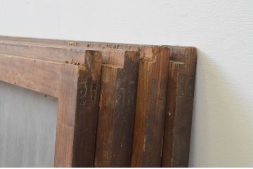 アンティーク建具　レトロな雰囲気づくりにおすすめのガラス窓4枚セット(ガラス戸、引き戸)(R-067576)