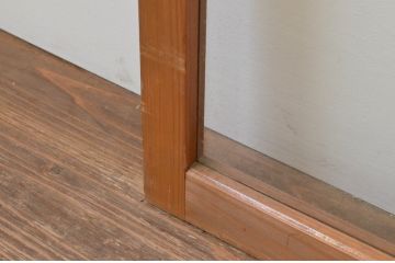 アンティーク建具　木の温かみが感じられる大判ガラス窓2枚セット(ガラス戸、引き戸)(R-067577)