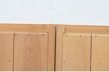 アンティーク建具　横桟　明るい木味であたたかな空間を演出する格子窓2枚セット(格子戸、引き戸、舞良戸、まいらど)(R-067578)