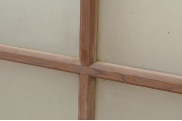 アンティーク建具　昭和レトロな雰囲気が漂うガラス窓2枚セット(ガラス戸、引き戸)(R-067579)