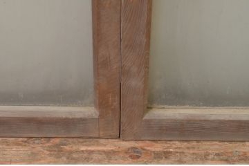 アンティーク建具　昭和レトロな雰囲気が漂うガラス窓2枚セット(ガラス戸、引き戸)(R-067579)