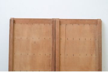 アンティーク建具　横桟　時を経た木色が味わい深い板戸2枚セット(窓、引き戸、舞良戸、まいらど)(R-067583)