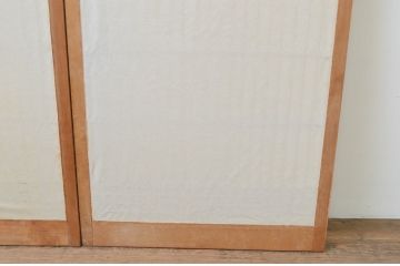 アンティーク建具　和モダンな空間づくりにおすすめの格子入りの障子戸2枚セット(組子、窓、格子戸、引き戸)(R-067589)