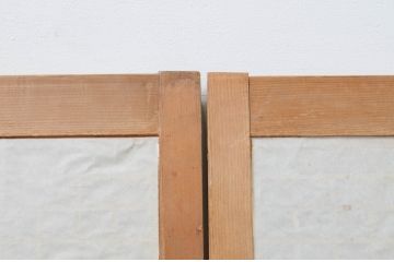 アンティーク建具　和モダンな空間づくりにおすすめの格子入りの障子戸2枚セット(組子、窓、格子戸、引き戸)(R-067589)