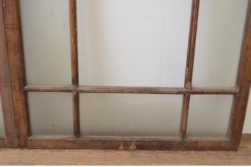アンティーク建具　大正ロマンの雰囲気を醸し出すデザインが魅力的なガラス窓2枚セット(ガラス戸、引き戸)(R-067591)