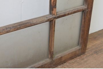 アンティーク建具　大正ロマンの雰囲気を醸し出すデザインが魅力的なガラス窓2枚セット(ガラス戸、引き戸)(R-067591)