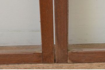 アンティーク建具　レトロな雰囲気づくりにおすすめの大判ガラス窓2枚セット(ガラス戸、引き戸)(R-67595)
