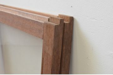 アンティーク建具　レトロな雰囲気づくりにおすすめの大判ガラス窓2枚セット(ガラス戸、引き戸)(R-67595)