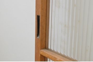アンティーク建具　モールガラス入り　レトロな雰囲気溢れるガラス窓2枚セット(ガラス戸、引き戸)(R-067596)