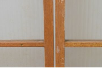 アンティーク建具　モールガラス入り　レトロな雰囲気溢れるガラス窓2枚セット(ガラス戸、引き戸)(R-067596)