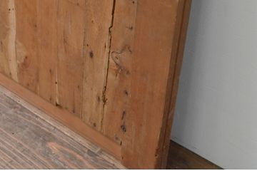 アンティーク建具　横桟　ヒノキ材　和レトロな雰囲気が魅力の板戸窓2枚セット(引き戸)(R-067598)