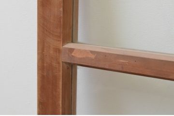 アンティーク建具　素朴な雰囲気が魅力的なガラス窓2枚セット(ガラス戸、引き戸)(R-067599)