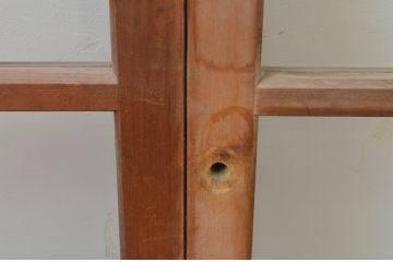 アンティーク建具　素朴な雰囲気が魅力的なガラス窓2枚セット(ガラス戸、引き戸)(R-067599)