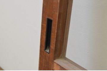 アンティーク建具　素朴な雰囲気が魅力的なガラス窓2枚セット(ガラス戸、引き戸)(R-067599)