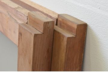 アンティーク建具　素朴な雰囲気が魅力的なガラス窓2枚セット(ガラス戸、引き戸)(R-067599)