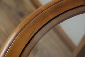 中古　フランス家具　円形　象嵌入り　クラシカルな雰囲気漂うサイドテーブル　(R-067620)