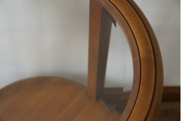 中古　フランス家具　円形　象嵌入り　クラシカルな雰囲気漂うサイドテーブル　(R-067620)