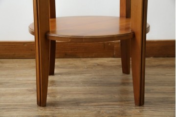 中古　フランス家具　円形　象嵌入り　クラシカルな雰囲気漂うサイドテーブル　(R-067620)